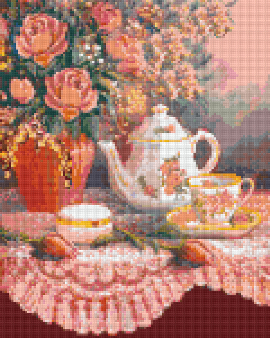 Roses And Tea Nine [9] Baseplate PixelHobby Mini-mosaic Art Kit image 0